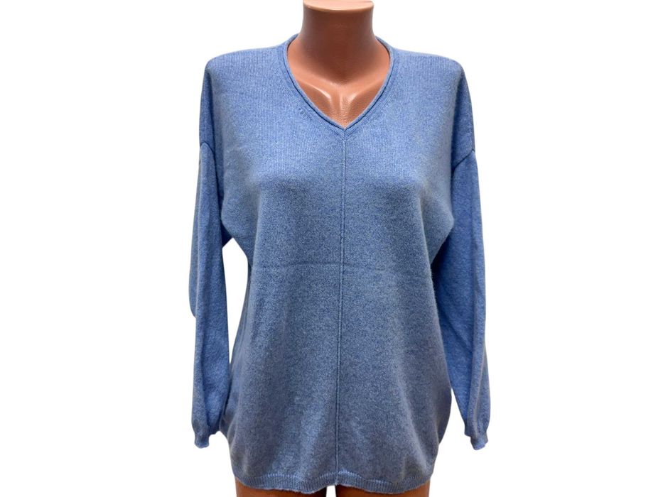 ATELIER размер XL дамски кашмирен пуловер 100% КАШМИР син