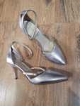Pantofi stiletto superbi noi piele naturala metalizata comozi 37