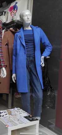Дамско палто в син цвят