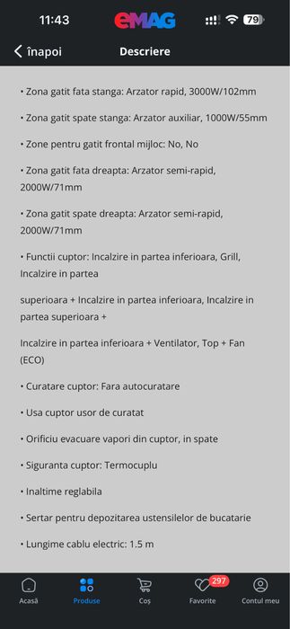 Aragaz Electrolux clasa A - putin folosit ca nou