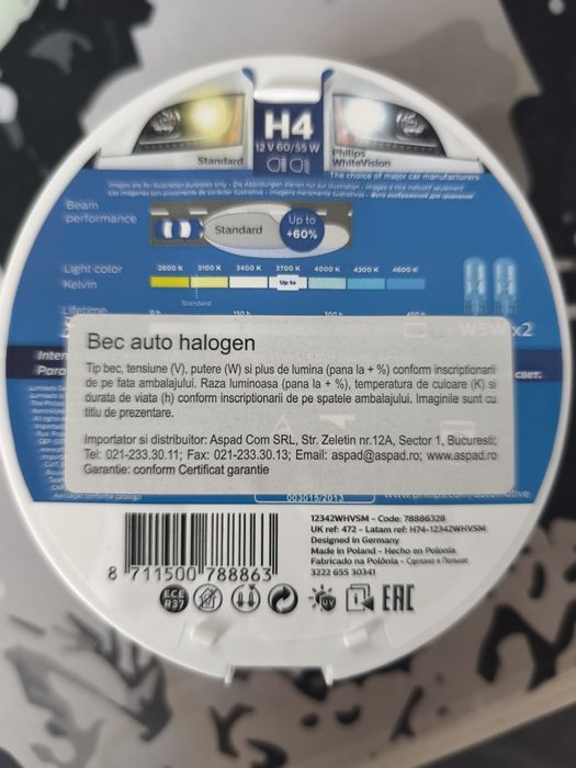 Becuri Halogen G4 Philips White Vision