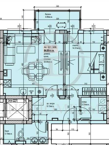 Продава се Двустаен апартамент в Пловдив, Остромила - 75 кв.м за 1312 €/кв.м - Снимка #3