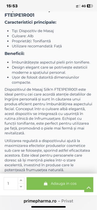 Dispozitiv masaj facial