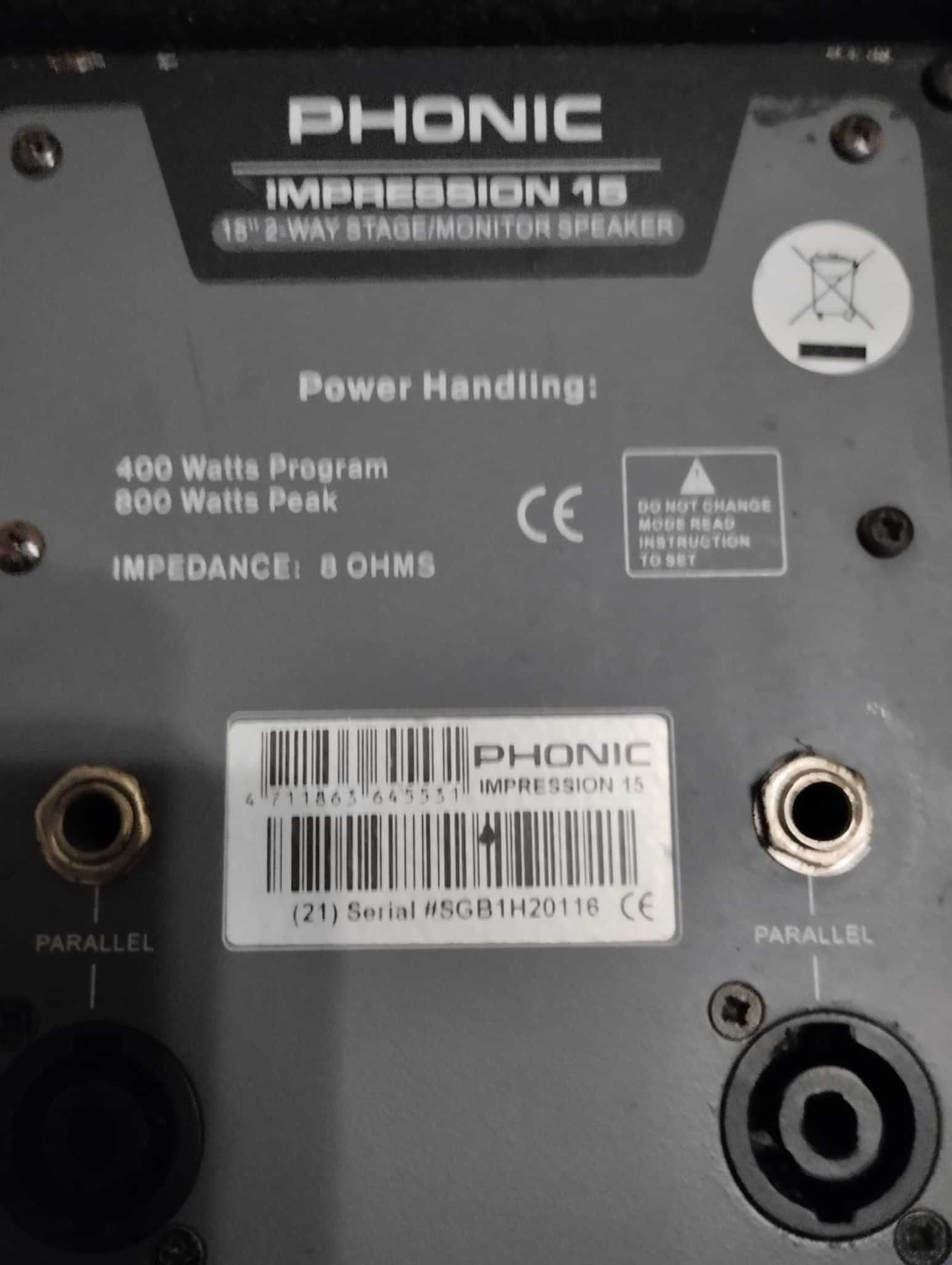 Продавам тонколони PHONIC impression 15
