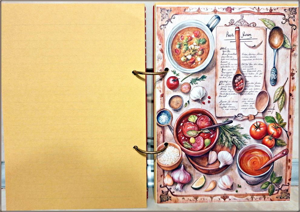 Тефтер за рецепти "Вкусни рецепти" в червено