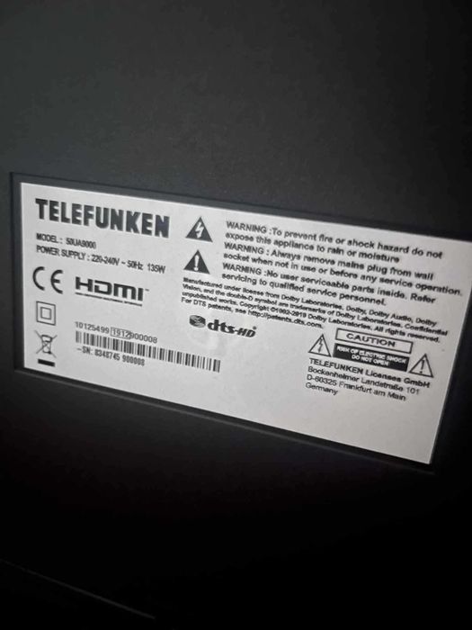 Телевизор 50' Telefunken Android 4k ultra hd