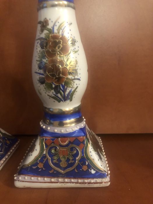 Pereche vase/sfeșnice porțelan  vechi, colecționari
