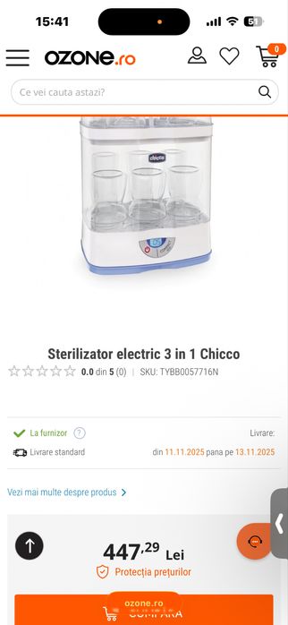 Sterilizator electric 3 în 1 Chicco