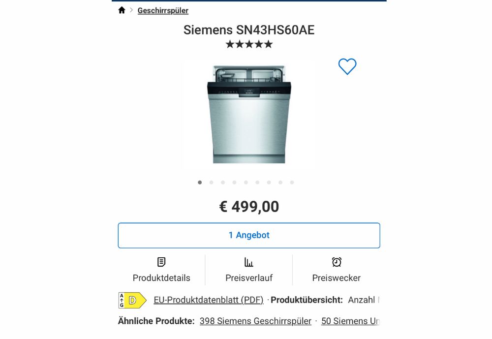 Mașină de spălat vase semi- încorporabilă Siemens SN43HS60AE