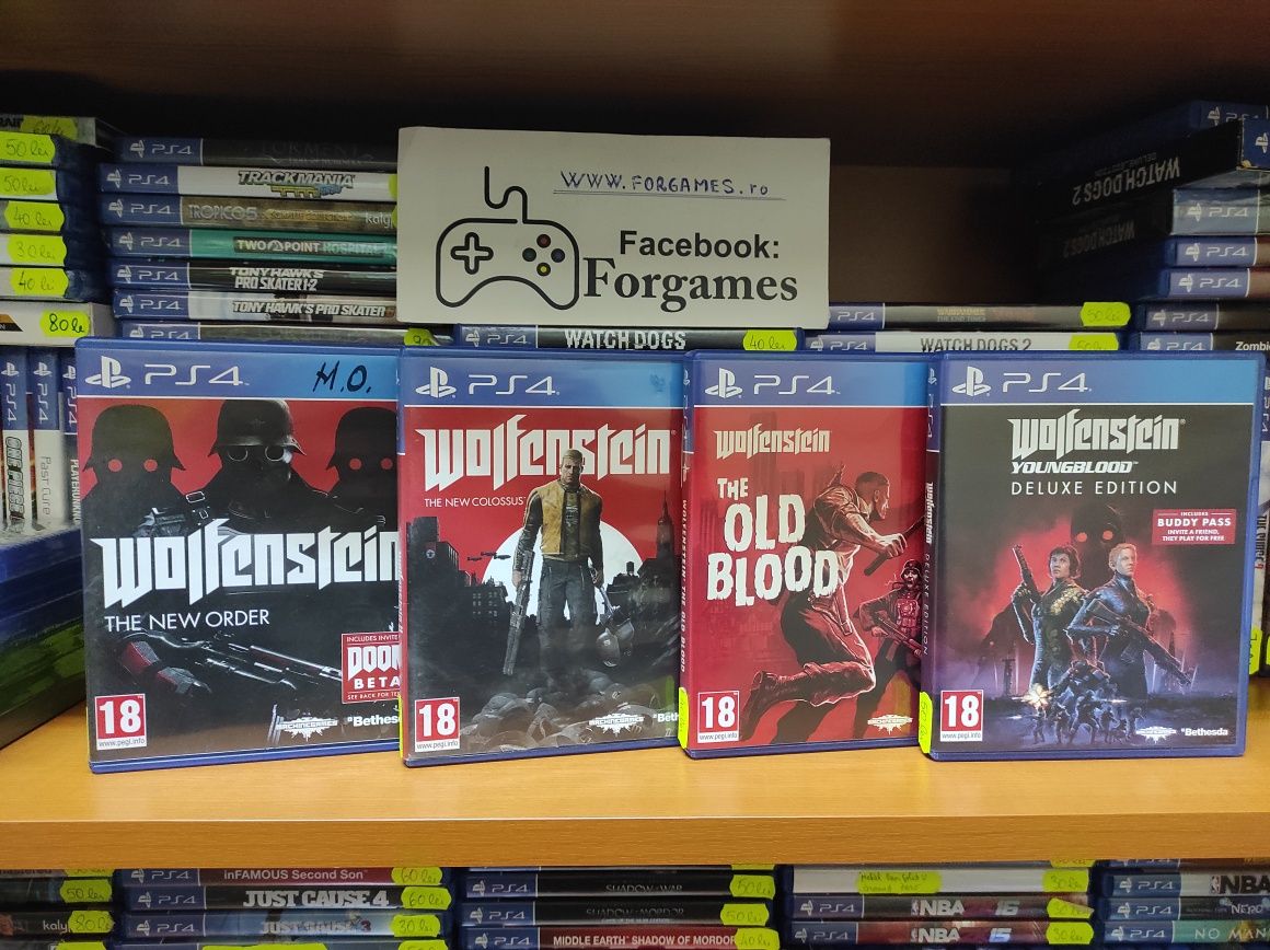 Wolfenstein New Order The Old Blood II PS4 ,Youngblood Xbox One PS3