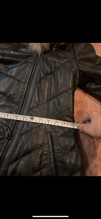 Geaca de piele cu blana