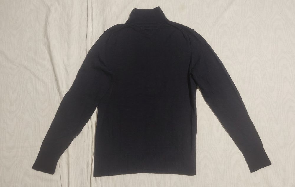 Pulover Tommy Hilfiger Lâna mărime L cu fermoar scurt cardigan plover