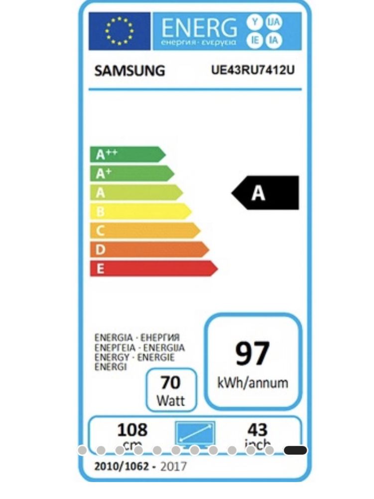 Vind Televizor LED Smart Samsung, 108 cm, 43RU7412, 4K