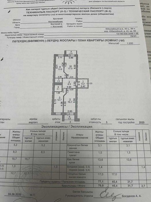 Трехкомнатная мкр. Юбилейный