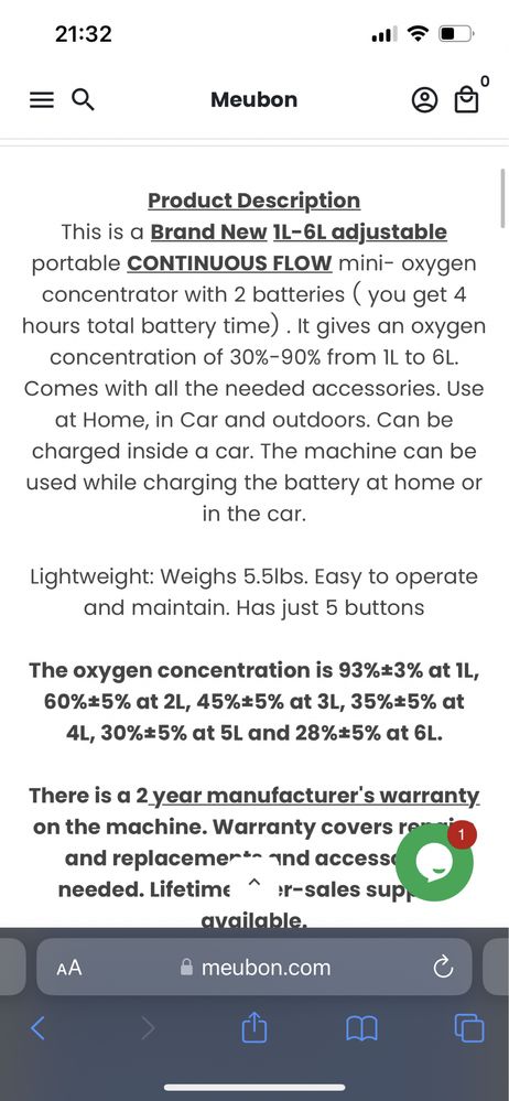 Concentrator oxigen portabil