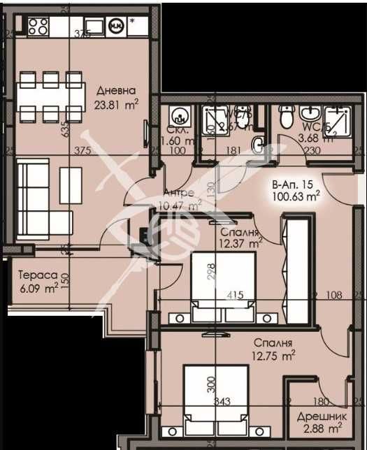 Тристаен апартамент в Изгрев 919-26973