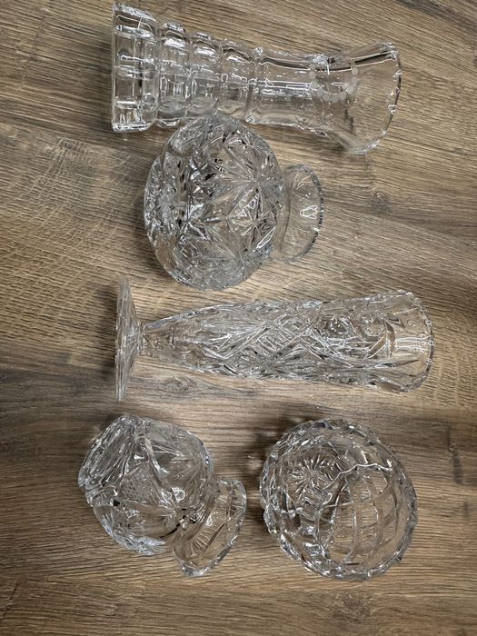 Vand vaza cristal vechi (arta, decor, vintage)