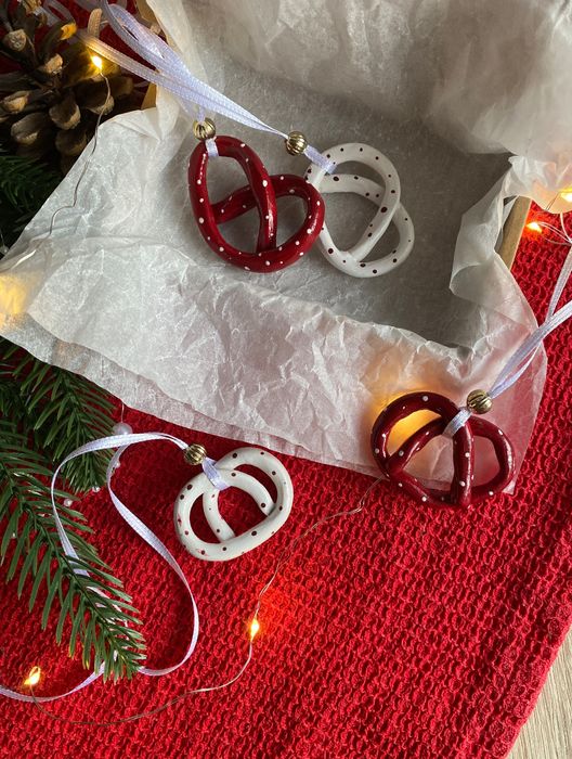 Коледни глинени украси за елха – ръчна изработка