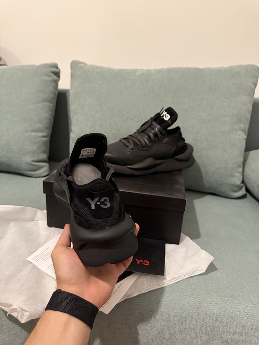 Y-3 Kaiwa din piele negri Premium