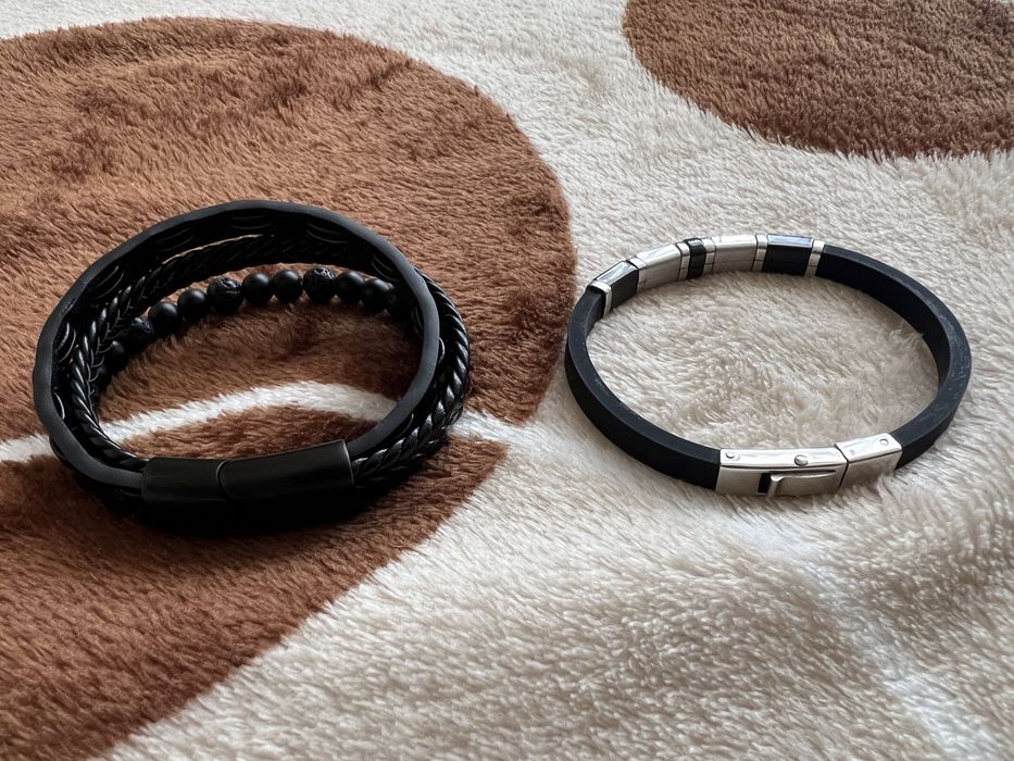 Brățări unisex pietre și zirconiu piele