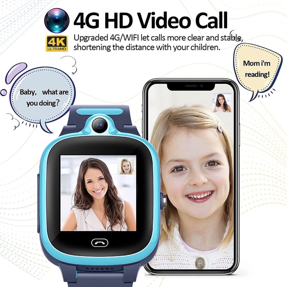 4G GPS Водоустойчив детски смарт часовник с камера/HD 2-посочно видео