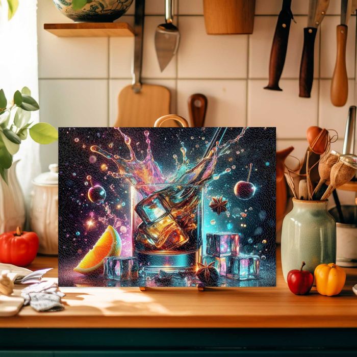 Стъклена дъска за рязане персонализирана - уникална за подарък