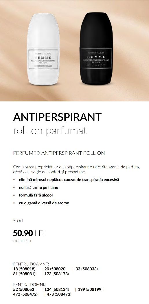 Deo- Roll parfumat by Federico Mahora ( FM)