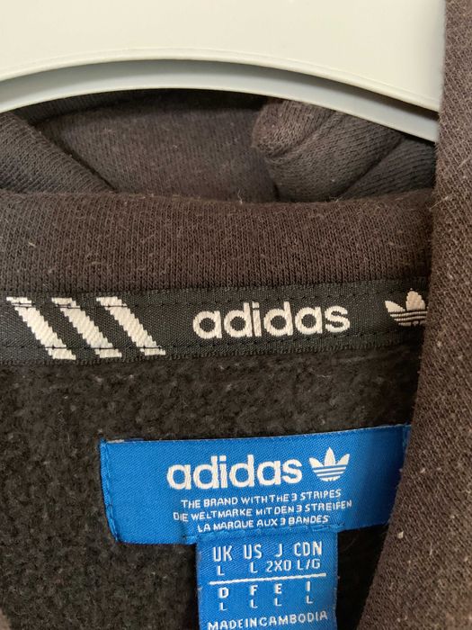 Hanorac Adidas Originals negru cu alb marime L