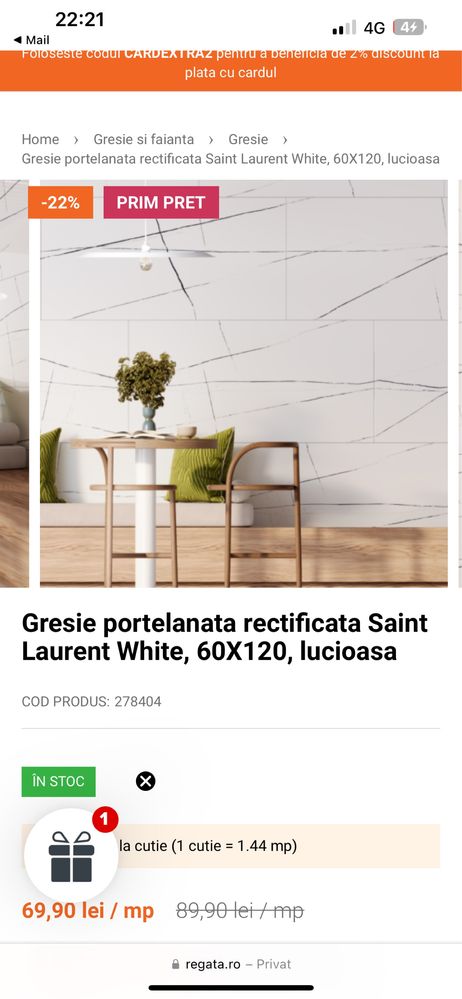 Vand gresie portelanata rectificata Saint Laurent