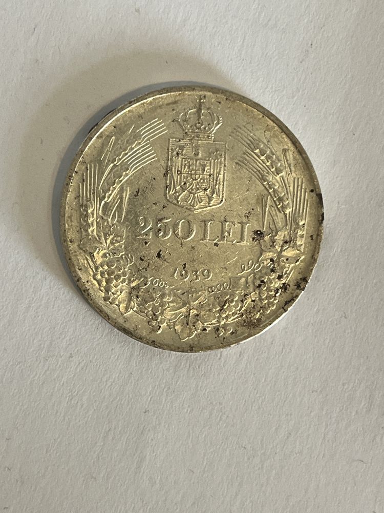 Moneda 250 lei 1939 argint UNC