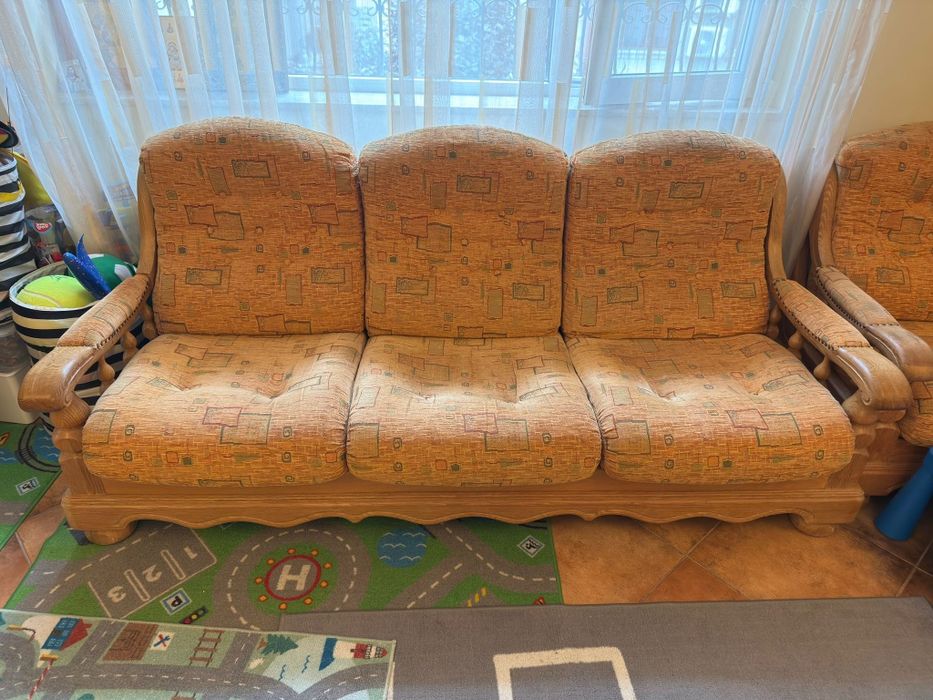 Canapele si fotoliu lemn masiv