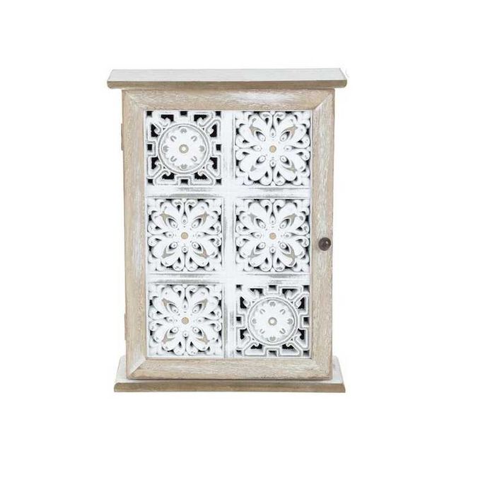 Декоративна кутия за ключове Mercado Trade, Дърво, Бял