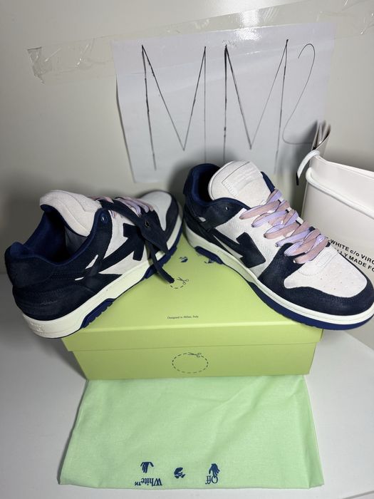 Adidasi Off-White Out Of Office Lace-Up Sneakers retro sude leather