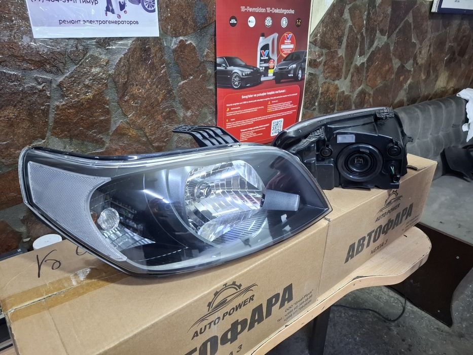 Фары на нексию 3 2 вида миднайд и мат блейк новые с гарантии