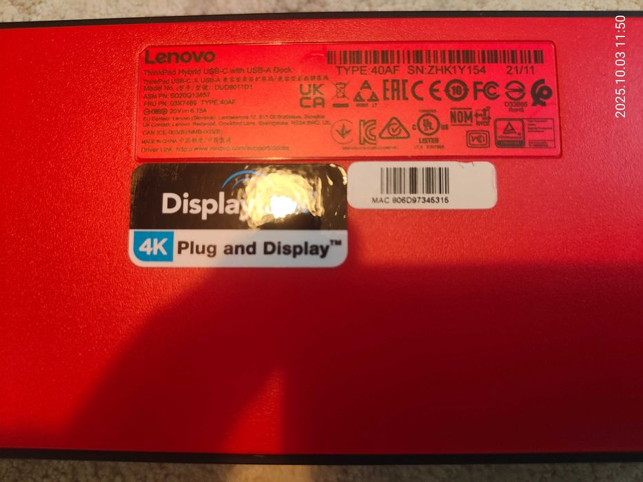 Stația de Andocare Universala docking station Lenovo ThinkPad USB-C