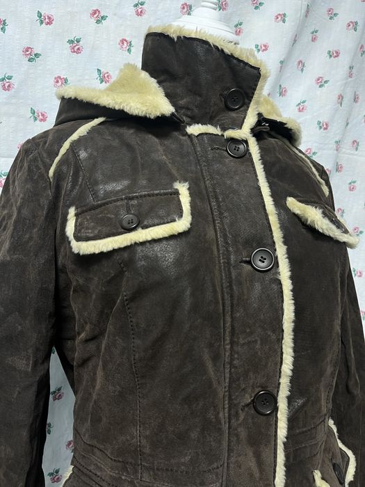 Jacheta din piele naturala imblanita Geaca de iarna Cojoc