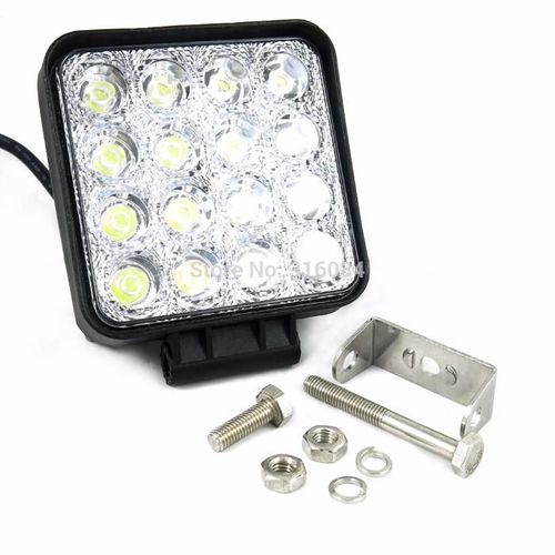 Proiector LED auto offroad 48W 12-24v 3500 lumeni patrat proiectoare