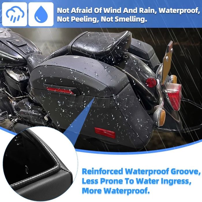 Set genti laterale ZocoMoto, pentru motocicleta, impermeabil, Negru