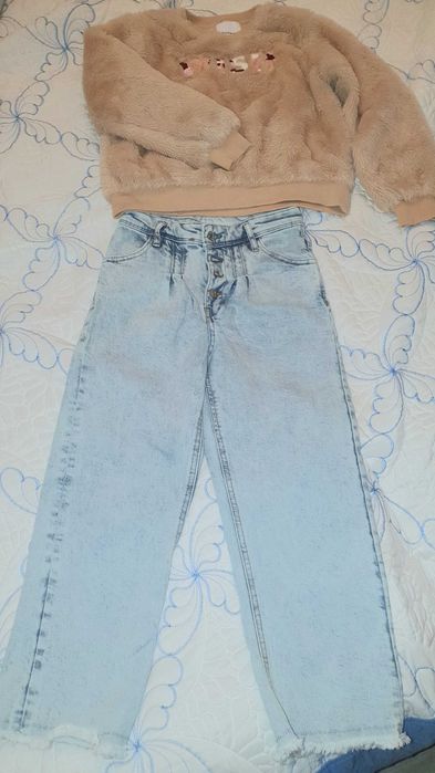 Blugi / Denim grosi si bluza cocolino Reserved m 140