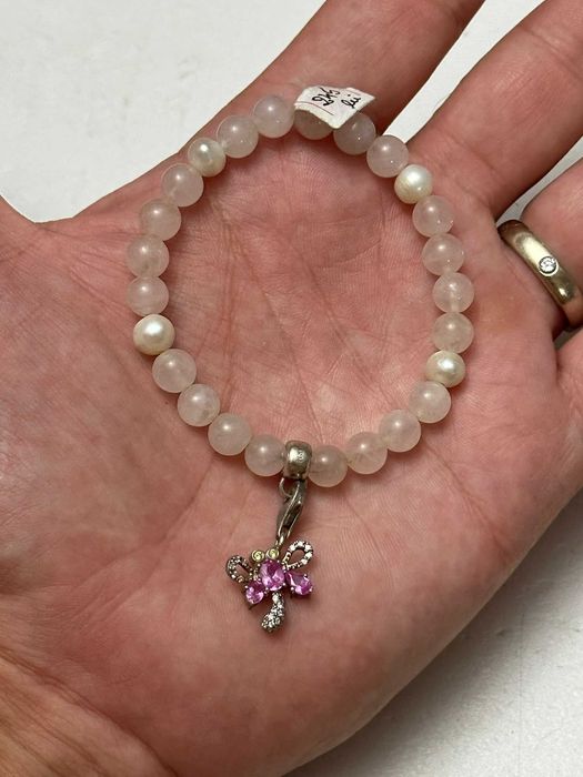 BRATARA elastica THOMAS SABO -Bile Quartz Roz +Perle +Charm argint 925