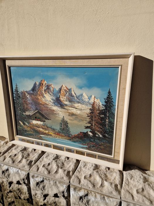 Уникална антикварна авторска картина масло върху платно