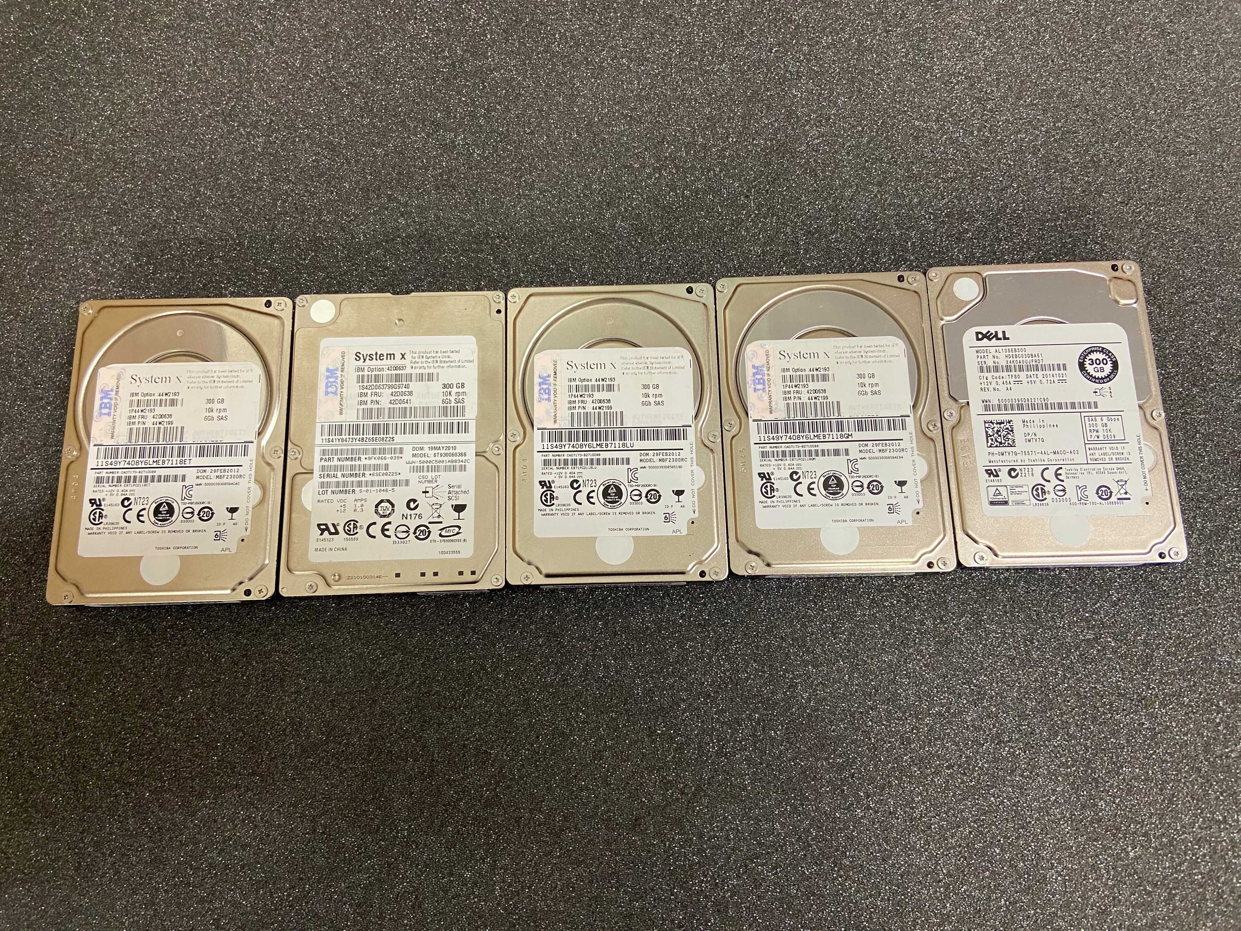 5x IBM Dell 300GB 10K SAS 2.5" 6Gb/s Enterprise HDD хард диск
