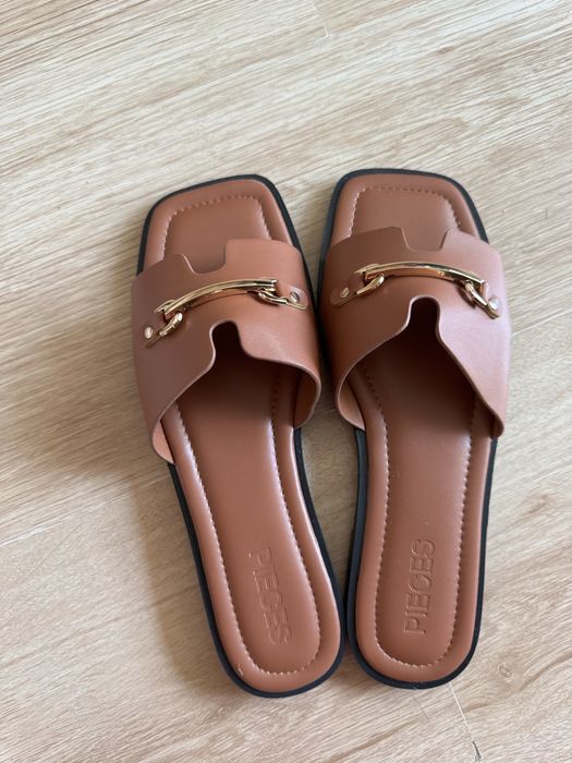 Чисто нови кафеви чехли Pieces 39 (41)