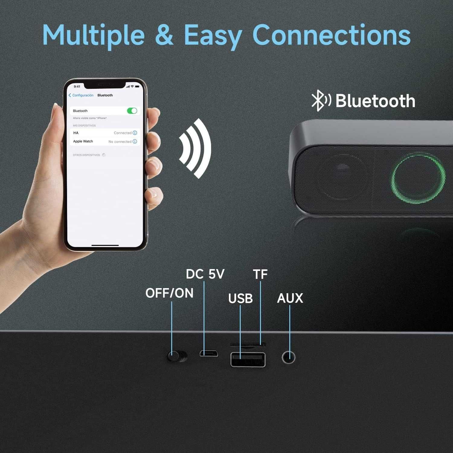 Преносим Bluetooth високоговорител Newage HA05 (черен)