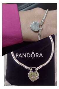 Сребърни гривни с печат Pandora-подарък талисманче.