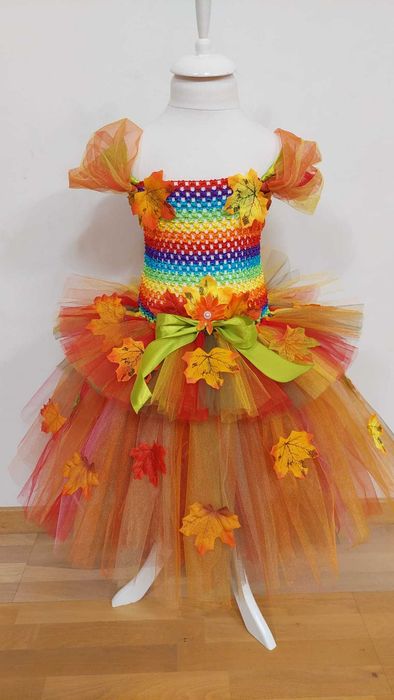 Rochita TUTU Zana Toamna Nuca Frunze Colorate Recolta serbare carnaval