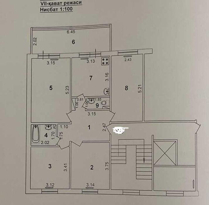 4-комнатная квартира в Тузель-2, 90 м², 7/9 этаж