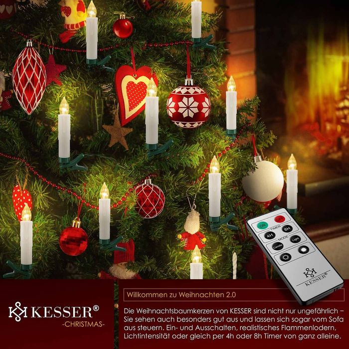 Комплект коледни LED свещи KESSER, 20бр.