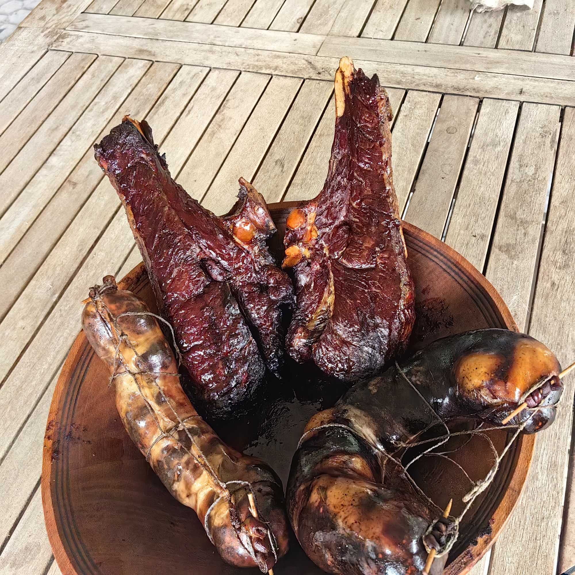 копчёный казы и курица