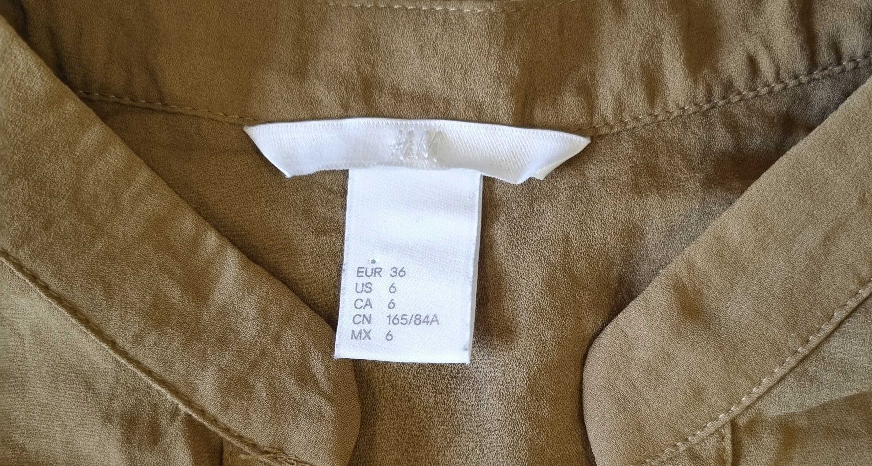 Bluza/camasa diafana cu snur kaki H&M